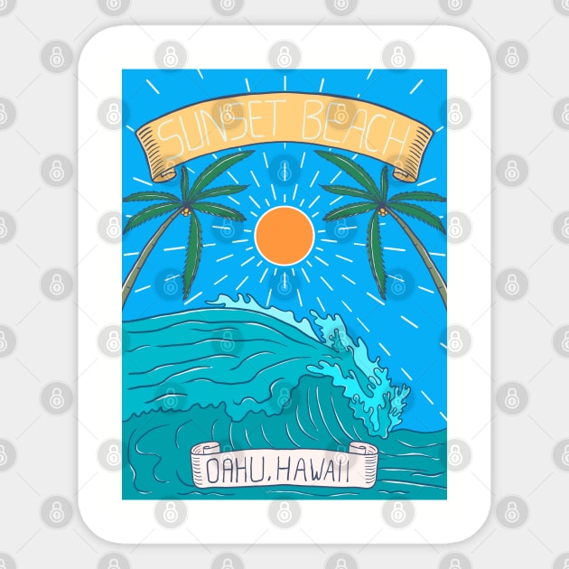 Sunset Beach Oahu Hawii Sticker by Yeaha